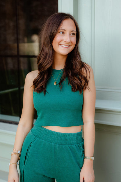 Kelly Green Halter Top & Pant Set