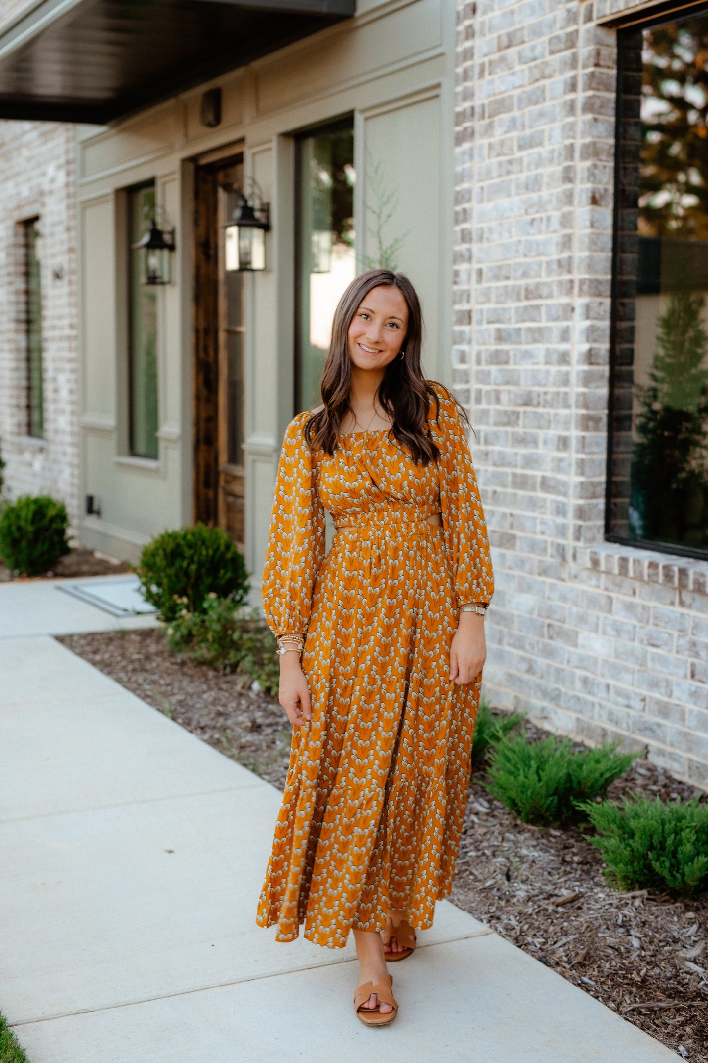 Golden Aura Midi Dress