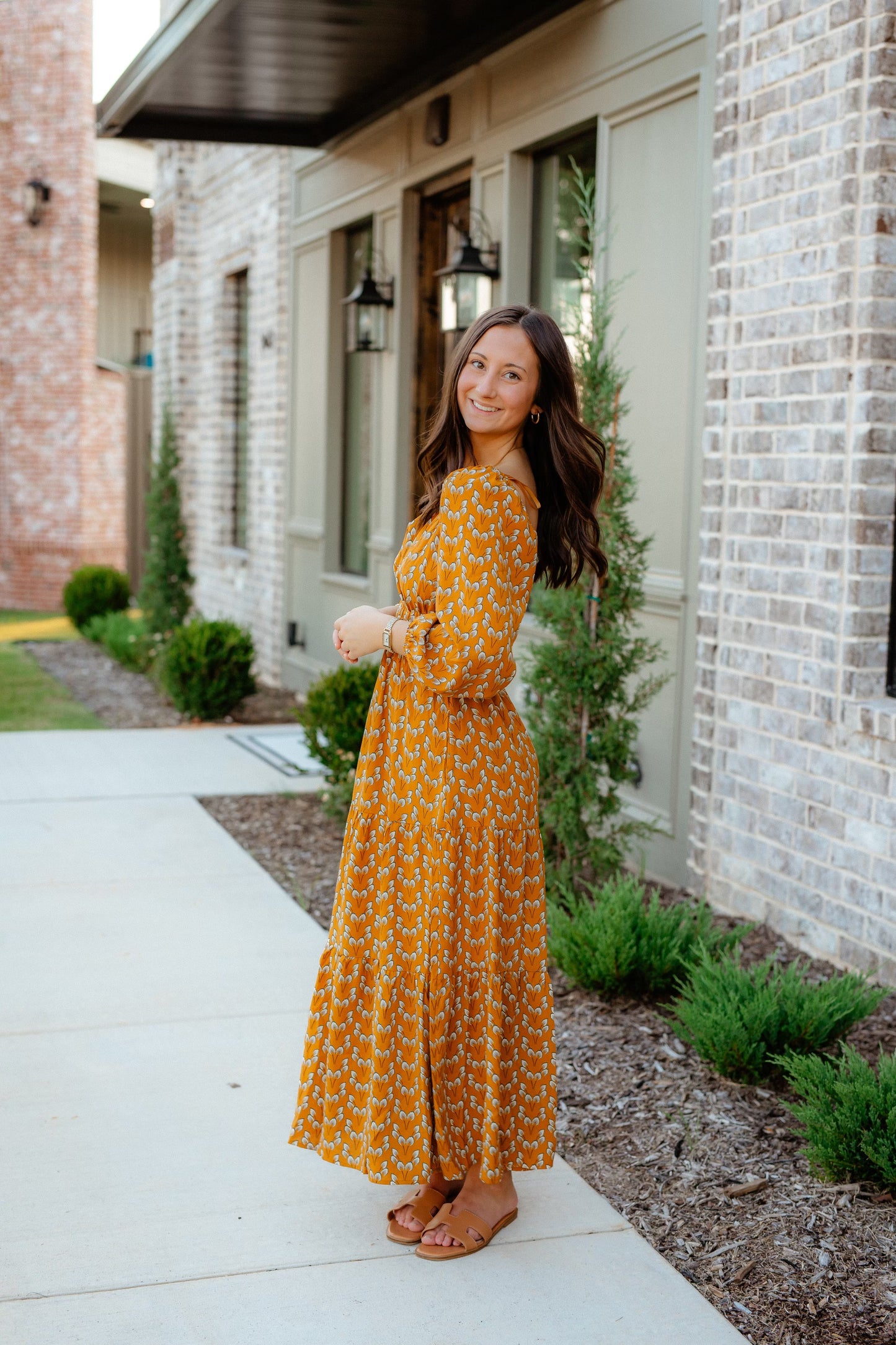 Golden Aura Midi Dress