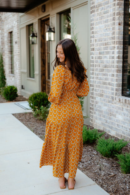 Golden Aura Midi Dress