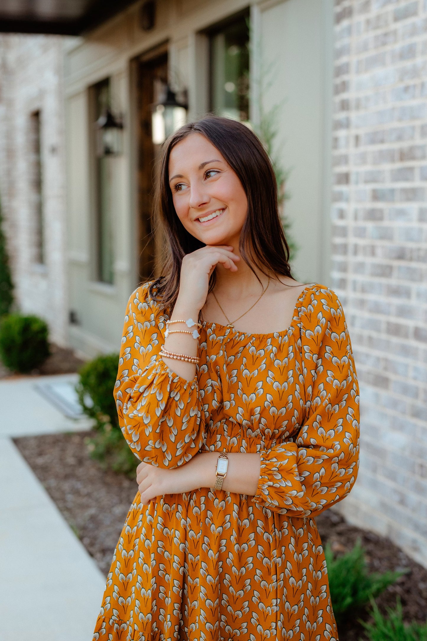 Golden Aura Midi Dress