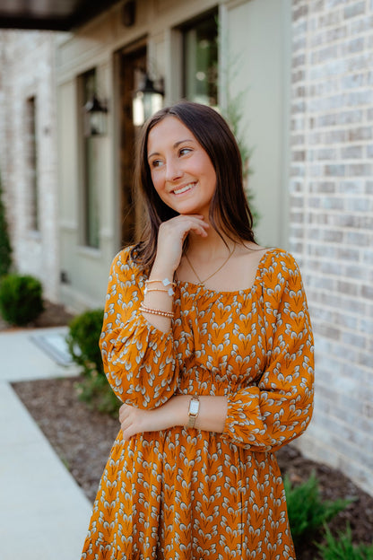 Golden Aura Midi Dress