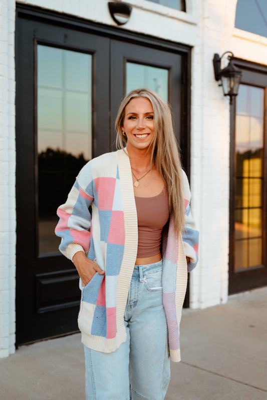 Wren Checkered Cardi