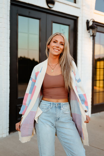 Wren Checkered Cardi