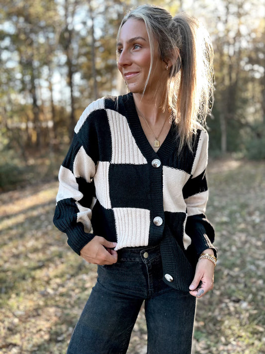 Front Button Cardi / Black