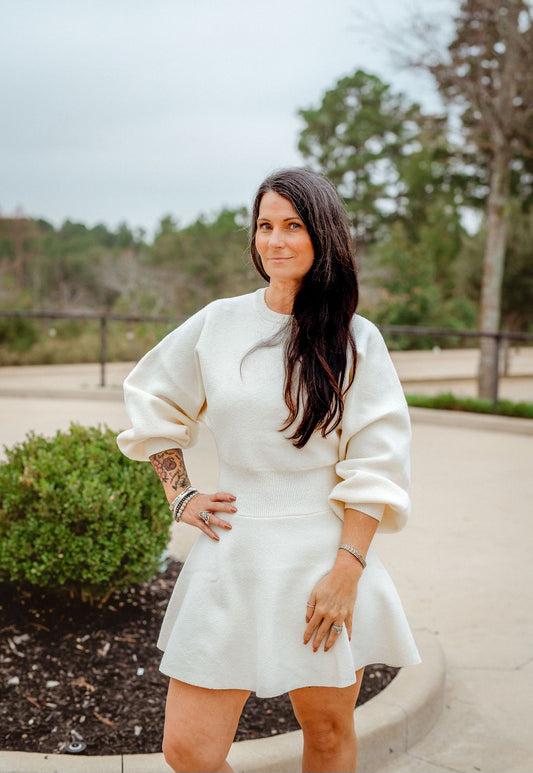 Balloon Sweater Dress Oatmeal
