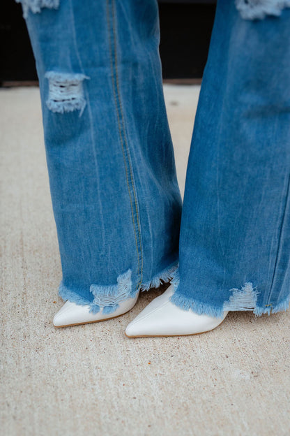 Faux Stiletto Boot White