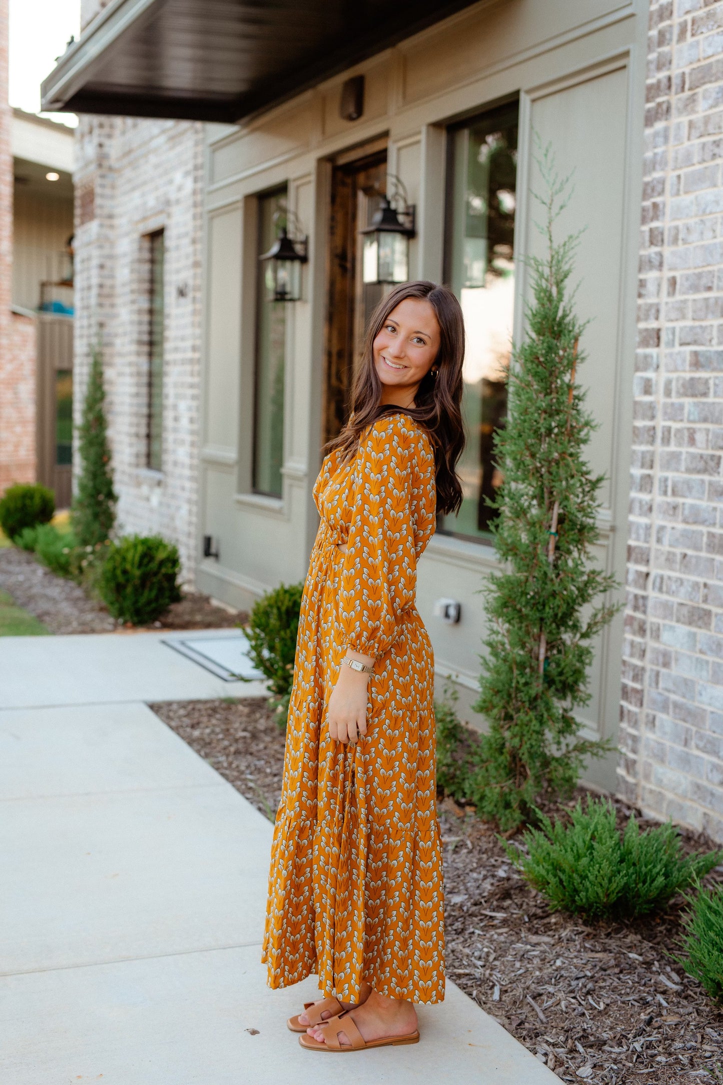 Golden Aura Midi Dress