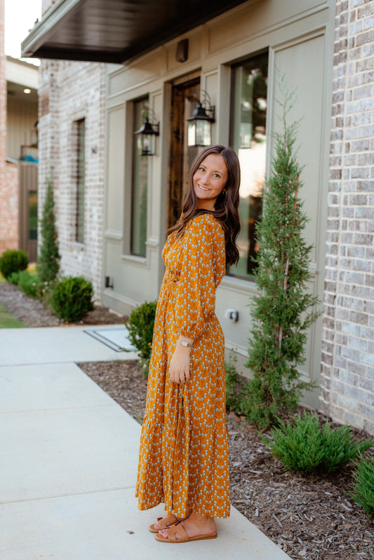 Golden Aura Midi Dress
